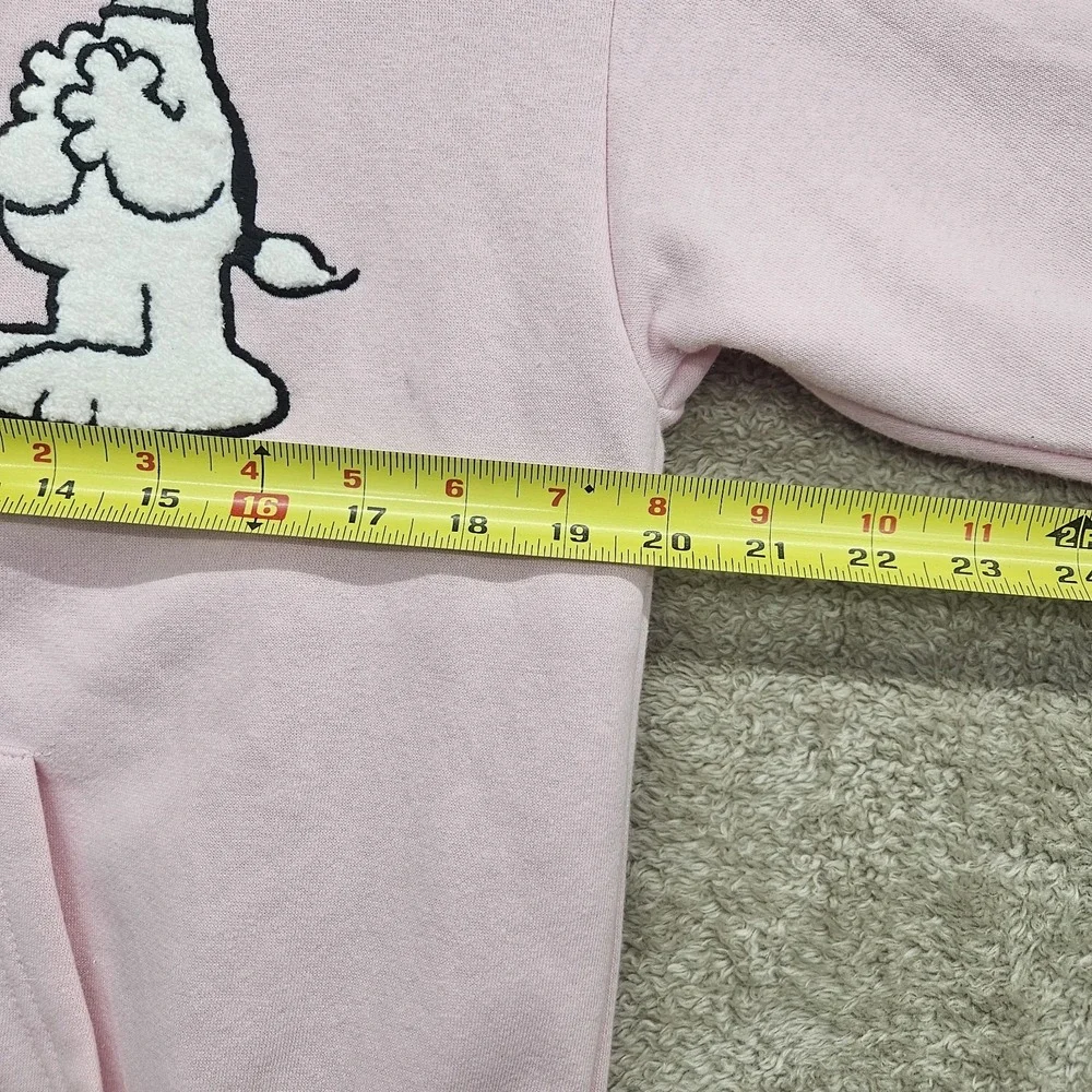 Peanuts Snoopy Full Zip Hoodie Womens Medium Pink Woodstock Sweatshirt Y2K Style - Picture 11 of 14